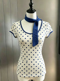 Dialune Polka Dot V-Neck Tee — Kawaii Bodycon Fit That Makes Every Sidewalk Your Runway